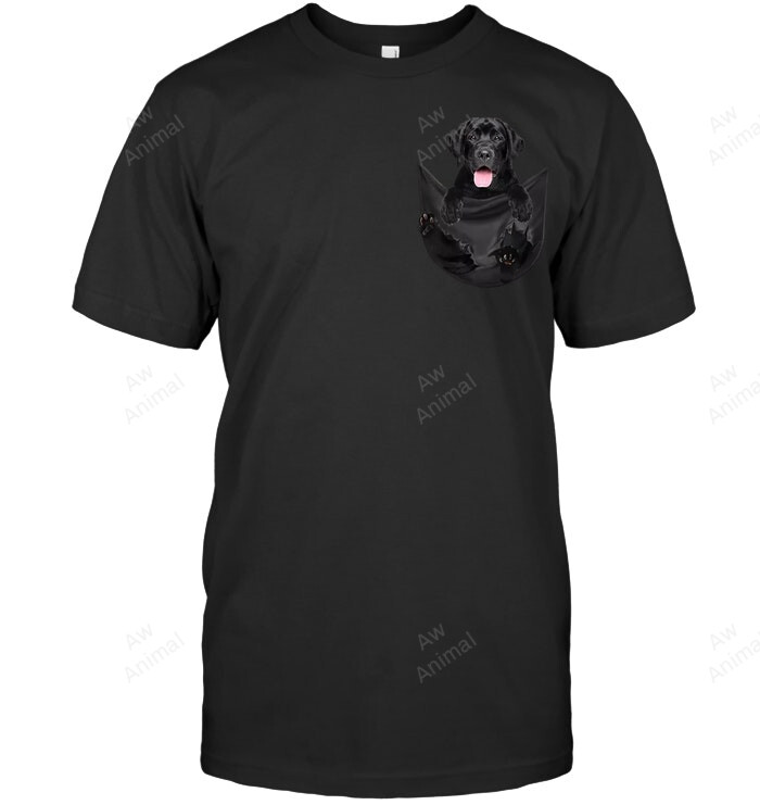Labrador Black Pocket Sweatshirt Hoodie Long Sleeve Men Women T-Shirt