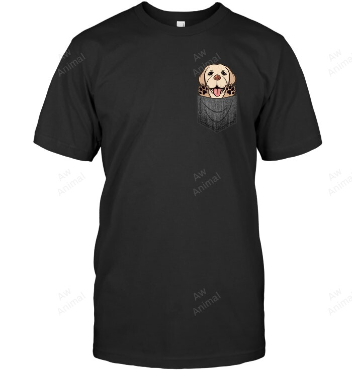 Labrador Retriever Cute Dog In Pocket Puppy Lover Sweatshirt Hoodie Long Sleeve Men Women T-Shirt