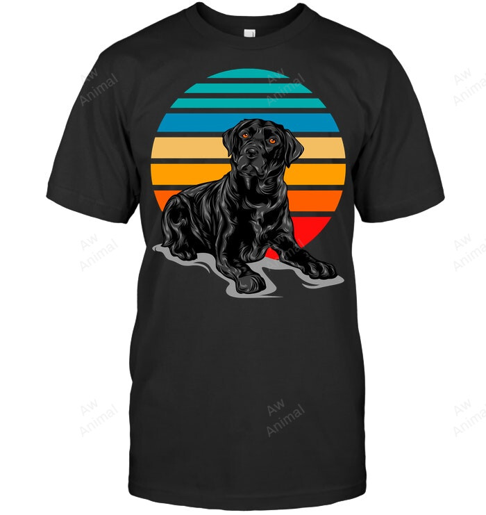 Black Labrador Dog Sunset Vintage Retro Style Black Lab Sweatshirt Hoodie Long Sleeve Men Women T-Shirt