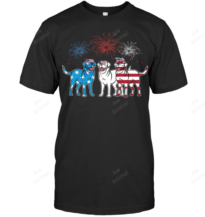 Labrador American Flag Usa 4th Of July For Dog Lover Sweatshirt Hoodie Long Sleeve Men Women T-Shirt