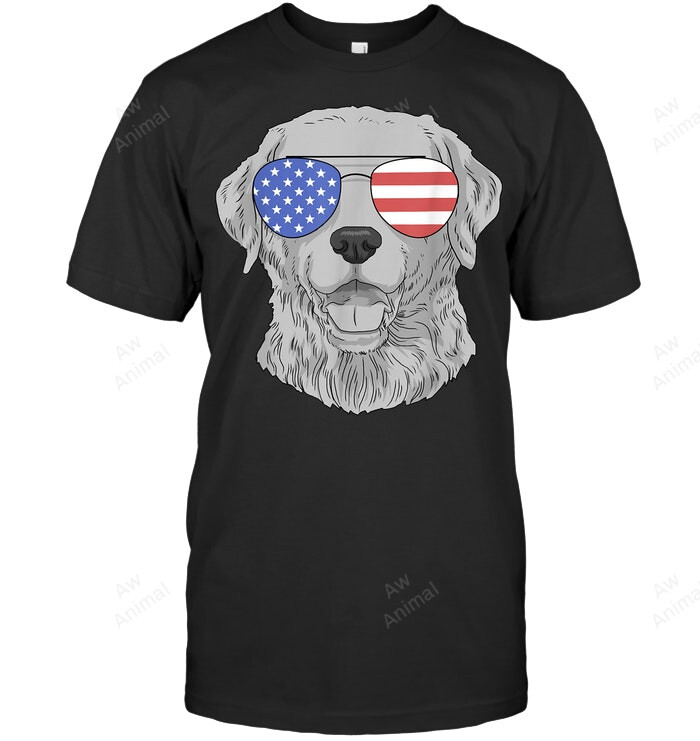 Silver Lab Labrador Retriever Dog Patriotic 4th Of July Sweatshirt Hoodie Long Sleeve Men Women T-Shirt