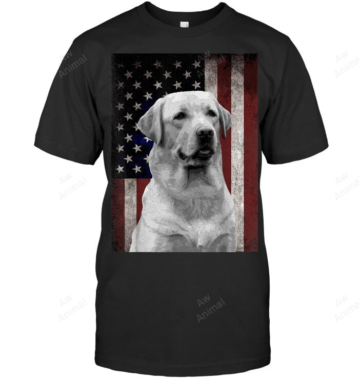 Vintage Patriotic Labrador 4th Of July Usa Flag Sweatshirt Hoodie Long Sleeve Men Women T-Shirt