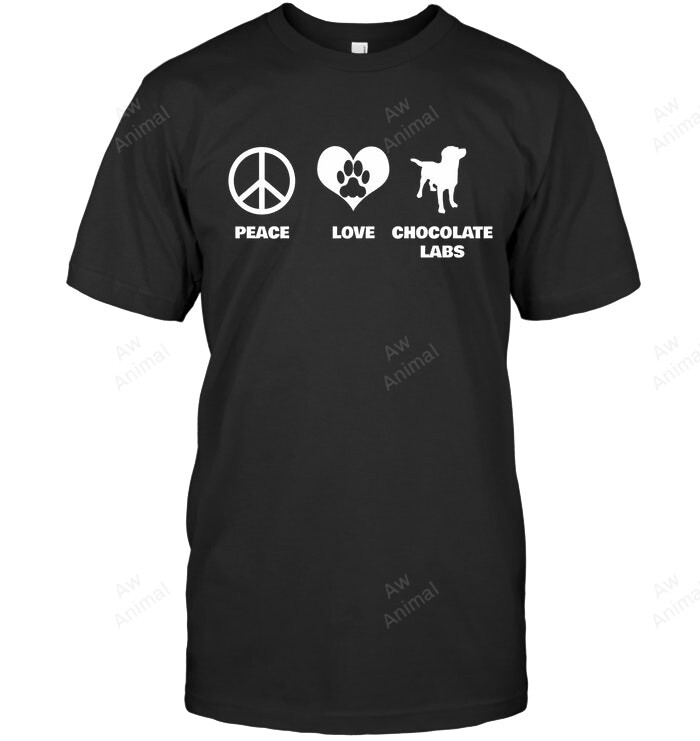 Peace Love Chocolate Labs Labrador Sweatshirt Hoodie Long Sleeve Men Women T-Shirt