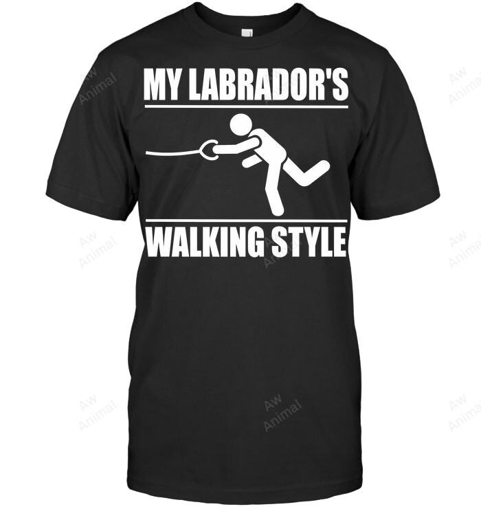 Amusing Labrador Retriever Walking Style Sweatshirt Hoodie Long Sleeve Men Women T-Shirt