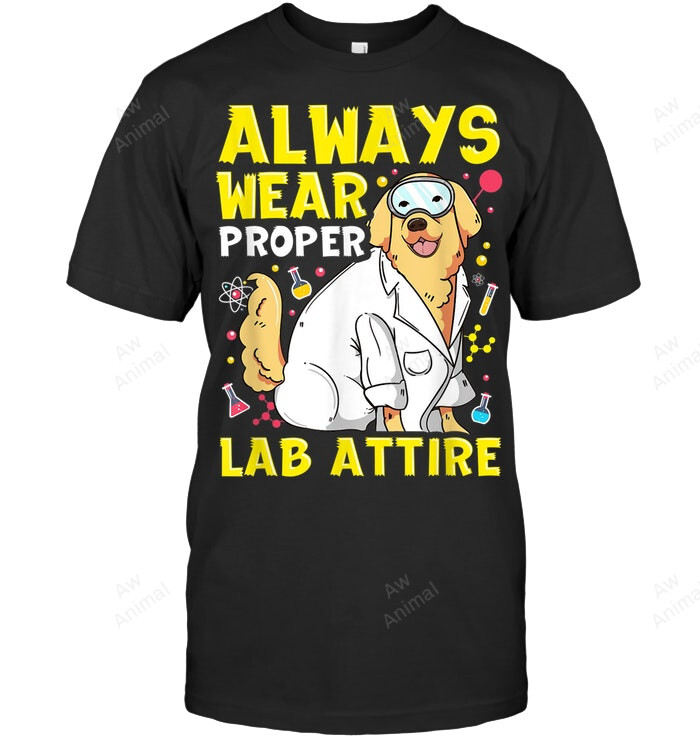 Lab Attire Labrador Retriever Dog Lover Scientist Chemist Sweatshirt Hoodie Long Sleeve Men Women T-Shirt