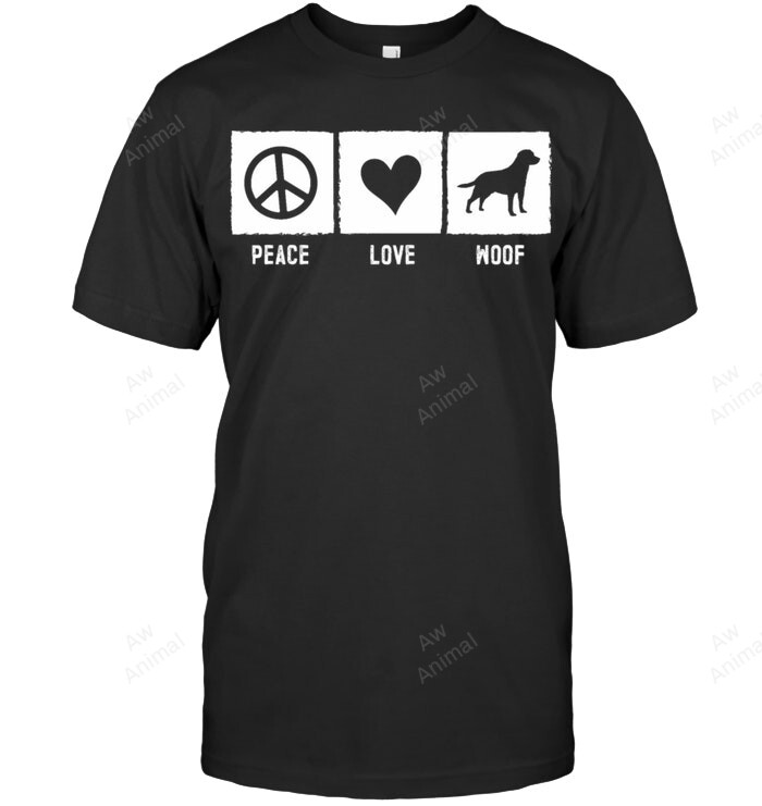 Peace Love Woof Sweatshirt Hoodie Long Sleeve Men Women T-Shirt