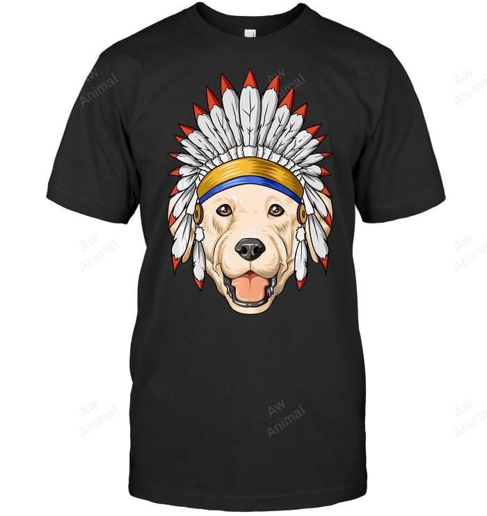 Labrador Retriever Native American Sweatshirt Hoodie Long Sleeve Men Women T-Shirt