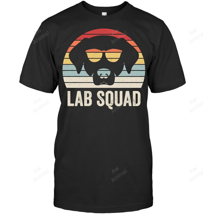 Vintage Retro Labrador Dog Black Lab Yellow Lab Squad Sweatshirt Hoodie Long Sleeve Men Women T-Shirt