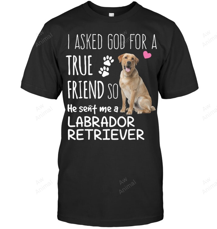 I Asked God For A True Friend So He Sent Me A Labrador Retriever Sweatshirt Hoodie Long Sleeve Men Women T-Shirt