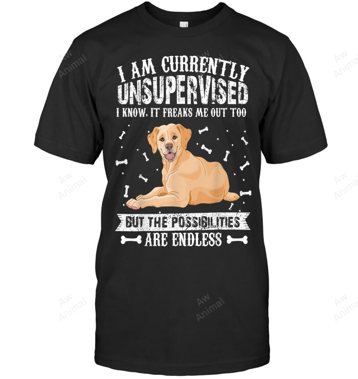 Labrador I Am Currently Unsupervised Sweatshirt Hoodie Long Sleeve Men Women T-Shirt