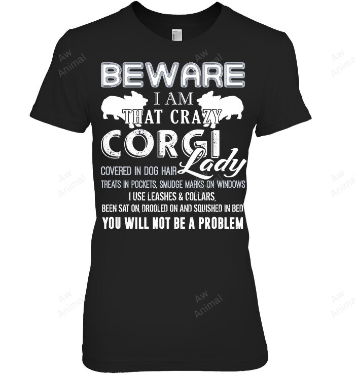 Crazy Corgi Lady Women Sweatshirt Hoodie Long Sleeve T-Shirt
