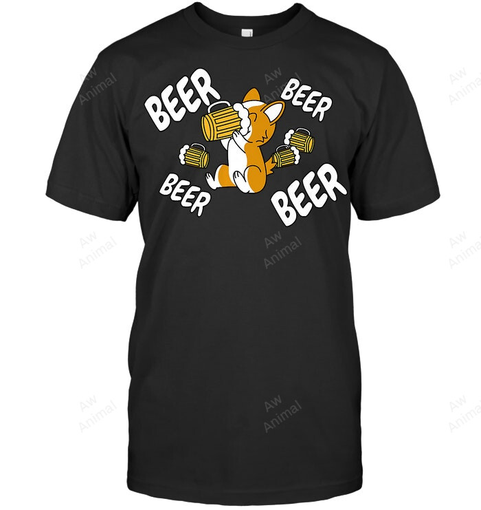 Beer Corgi Dog Corgi Drinking Beer Sweatshirt Hoodie Long Sleeve Men Women T-Shirt