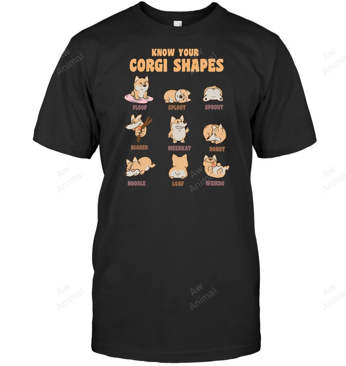 Know Your Corgi Shapes Cute Dog Owner Funny Corgi Sweatshirt Hoodie Long Sleeve Men Women T-Shirt
