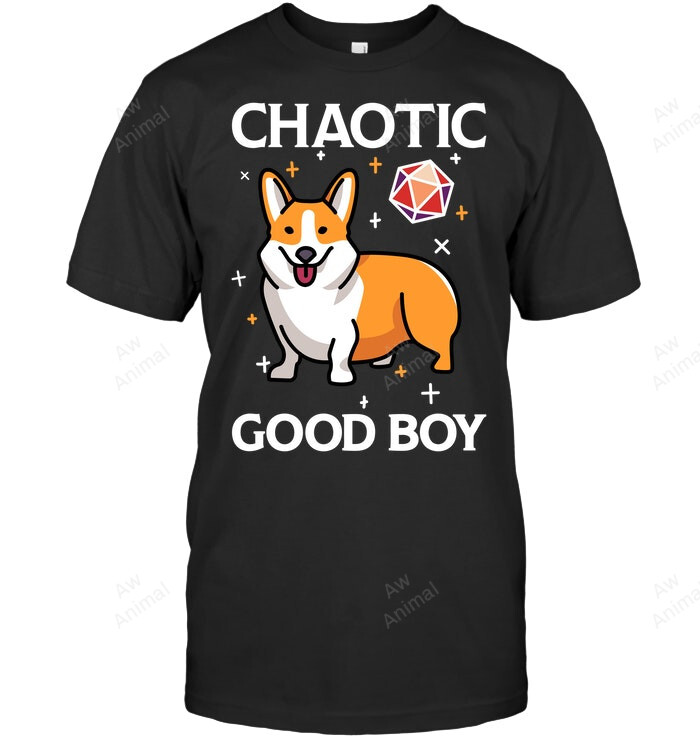 Corgi Dog Chaotic Good Boy Sweatshirt Hoodie Long Sleeve Men Women T-Shirt