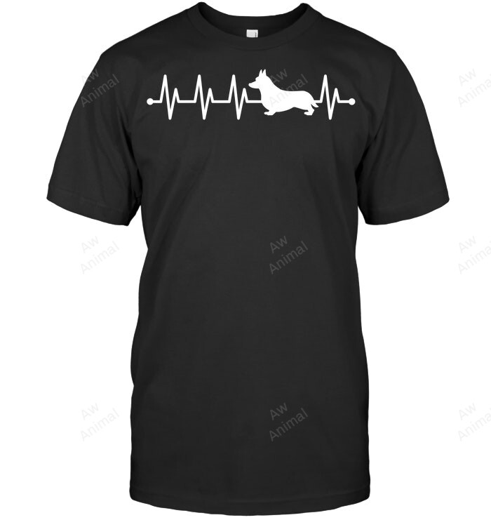 Welsh Corgi Pembroke Ecg Heartbeat Pulse Pwc For Dog Lovers Sweatshirt Hoodie Long Sleeve Men Women T-Shirt