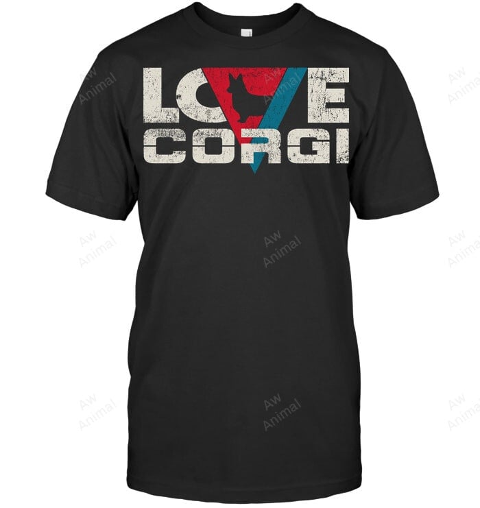 Corgi Love Vintage Retro Sweatshirt Hoodie Long Sleeve Men Women T-Shirt
