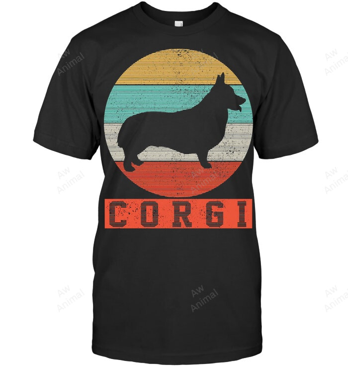 Corgi Vintage Retro Dog Sweatshirt Hoodie Long Sleeve Men Women T-Shirt