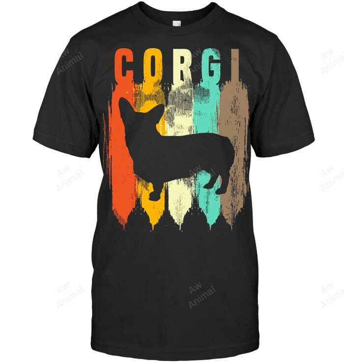 Corgi Retro Vintage Sweatshirt Hoodie Long Sleeve Men Women T-Shirt