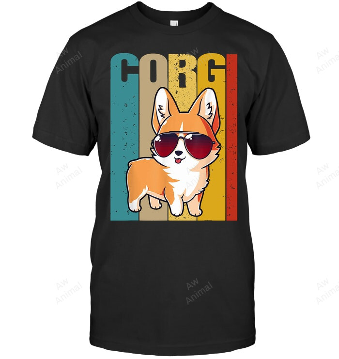 Corgi Vintage Retro Corgi For Dog Lover Corgi Lovers Sweatshirt Hoodie Long Sleeve Men Women T-Shirt