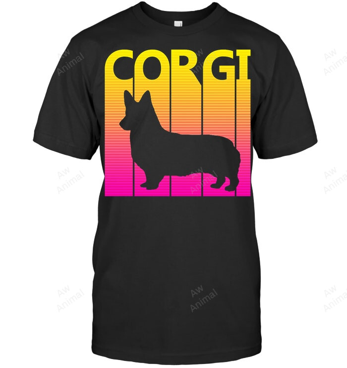 Funny Corgi Dog Retro 1980s Sweatshirt Hoodie Long Sleeve Men Women T-Shirt