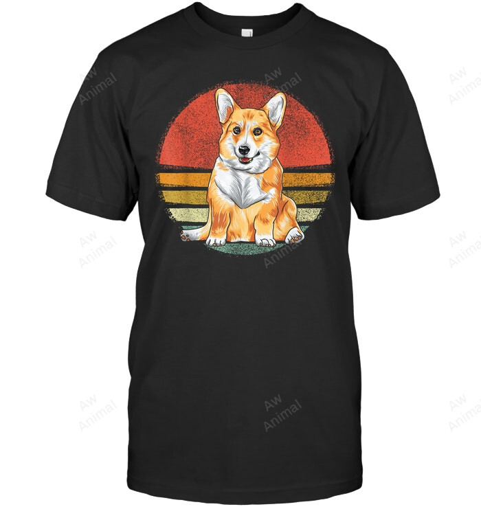 Vintage Corgi Dog Retro Corgi Lover Sweatshirt Hoodie Long Sleeve Men Women T-Shirt