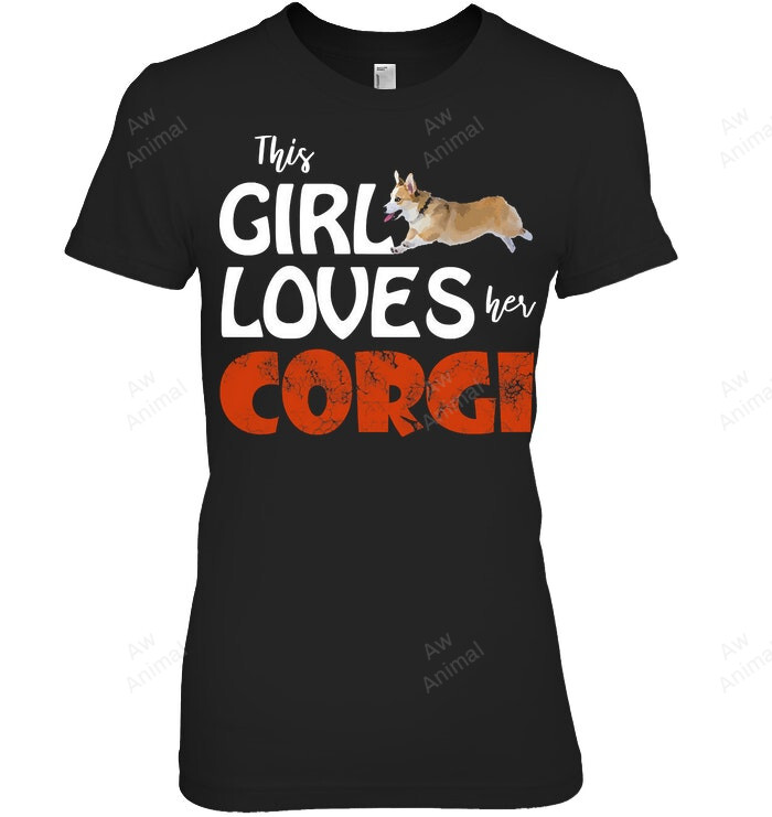 This Girl Loves Corgi Women Sweatshirt Hoodie Long Sleeve T-Shirt
