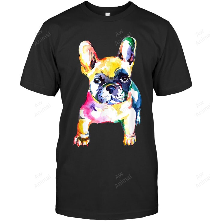 French Bulldog Original Watercolor Illustration Sweatshirt Hoodie Long Sleeve Men Women T-Shirt