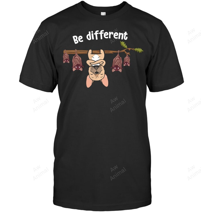 Be Different French Bulldog With Bats Hanging On Tree Sweatshirt Hoodie Long Sleeve Men Women T-Shirt