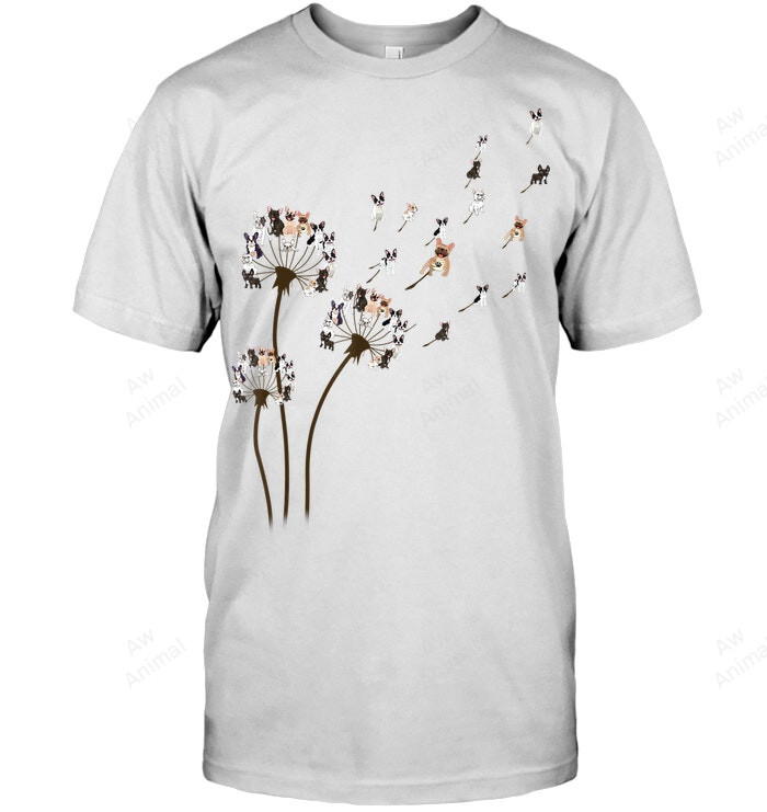 French Bulldog Flower Fly Dandelion Sweatshirt Hoodie Long Sleeve Men Women T-Shirt