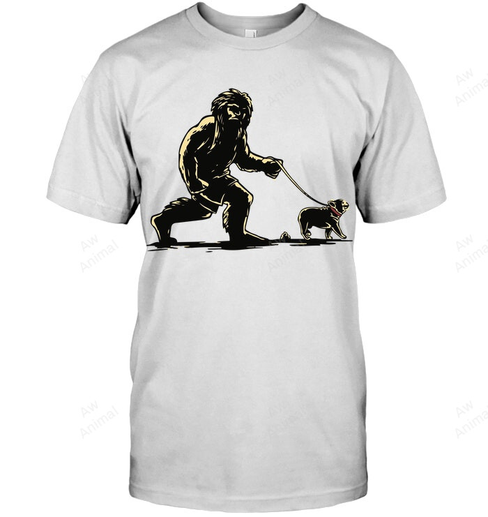 Sasquatch Walking French Bulldog Sweatshirt Hoodie Long Sleeve Men Women T-Shirt