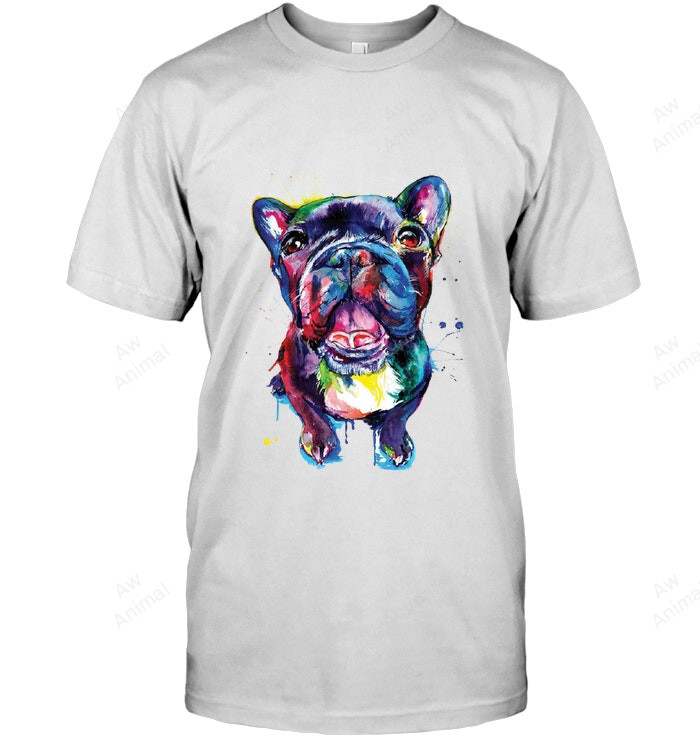 Watercolour French Bulldog Sweatshirt Hoodie Long Sleeve Men Women T-Shirt