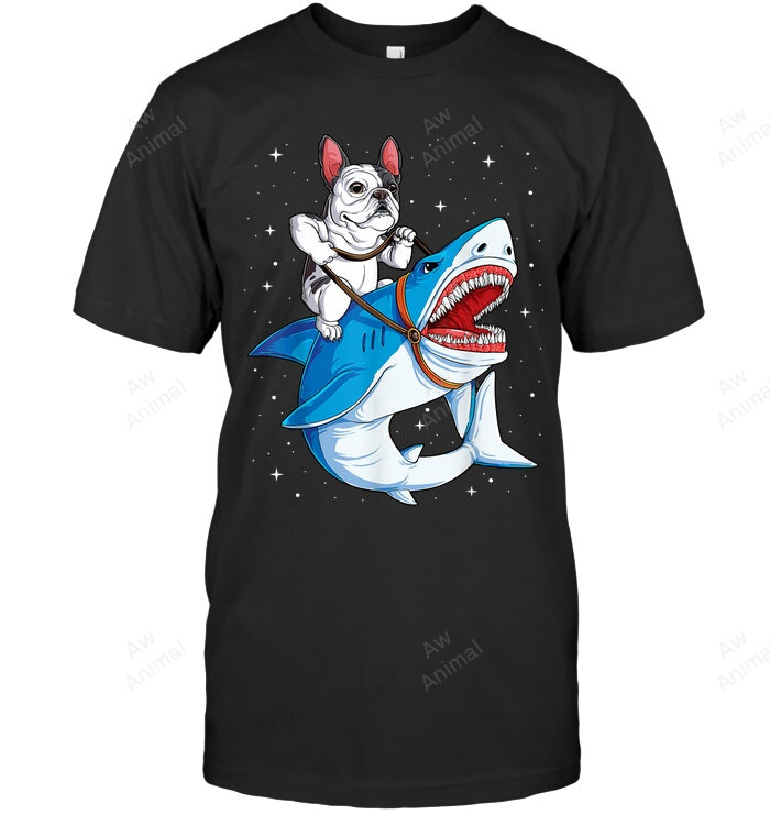 French Bulldog Shark Kids Space Galaxy Jawsome Sweatshirt Hoodie Long Sleeve Men Women T-Shirt
