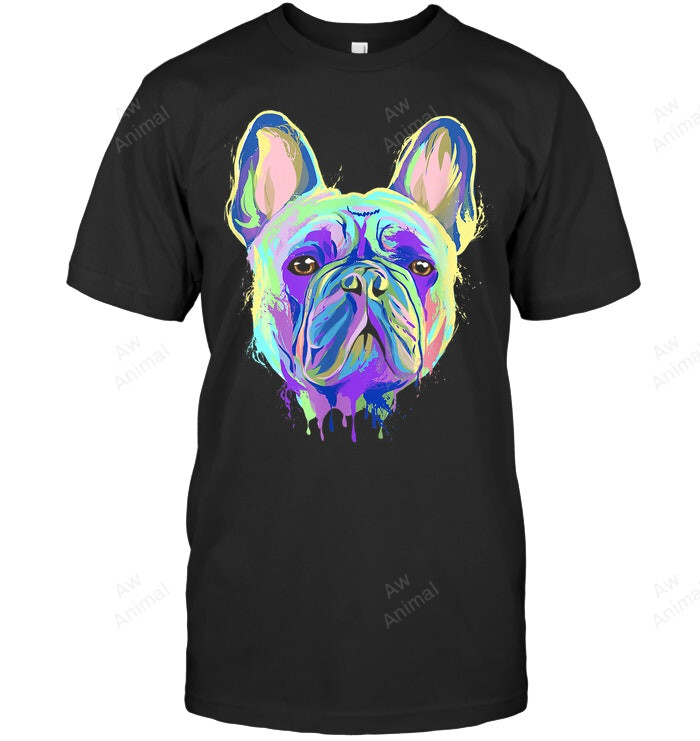 French Bulldog Face Art Frenchie French Bulldog Sweatshirt Hoodie Long Sleeve Men Women T-Shirt