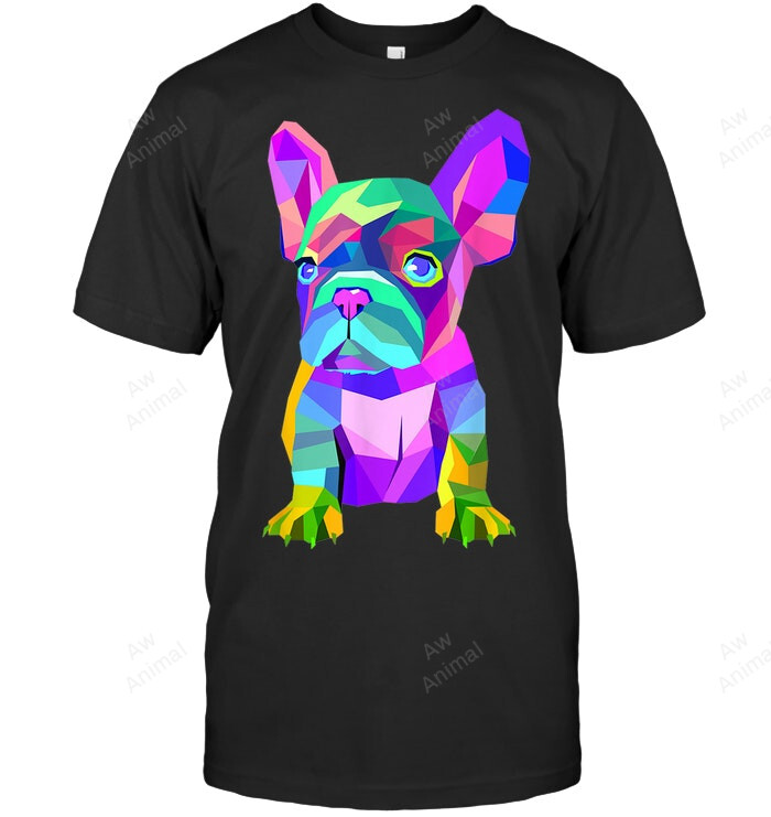 Colored Dog Breed Cute Pet Animal Bulldog French Frenchie French Bulldog Sweatshirt Hoodie Long Sleeve Men Women T-Shirt