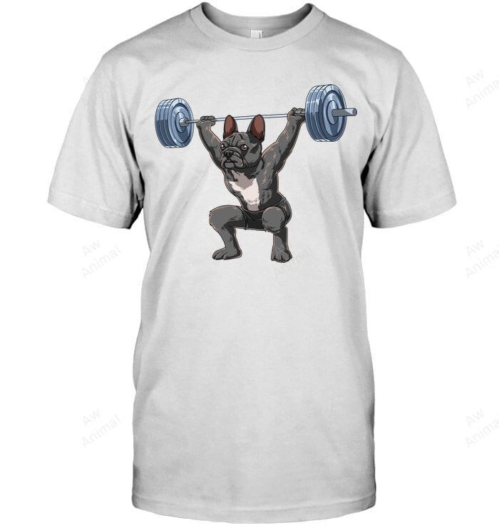 Fitness French Bulldog Weightlifting Sweatshirt Hoodie Long Sleeve Men Women T-Shirt