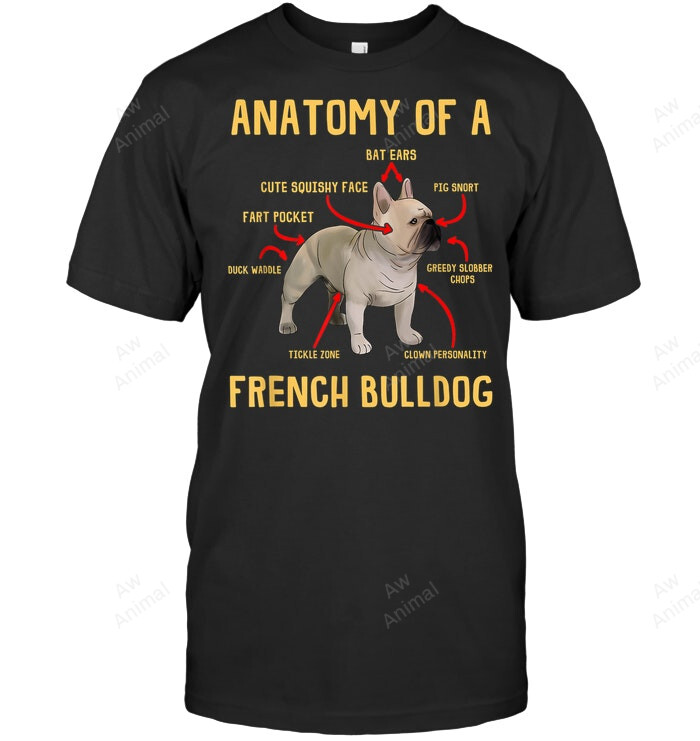 Graphic Anatomy Of A French Bulldog Sweatshirt Hoodie Long Sleeve Men Women T-Shirt