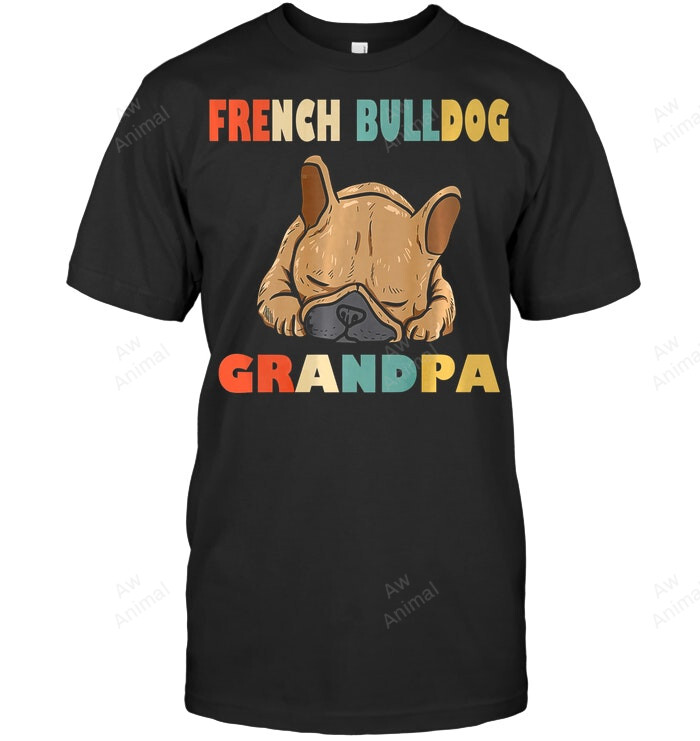 Retro French Bulldog Grandpa Frenchie Men Sweatshirt Hoodie Long Sleeve T-Shirt