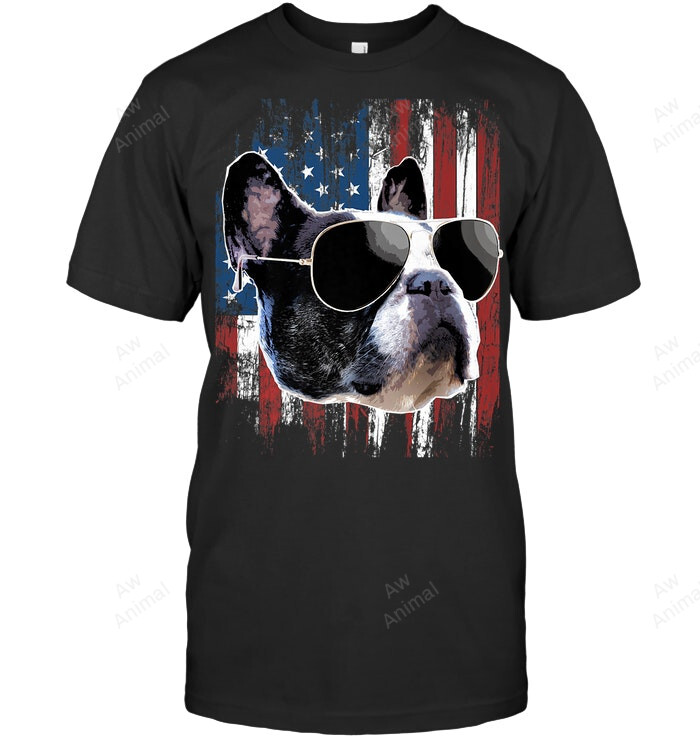 Frenchie French Bulldog American Usa Flag Sweatshirt Hoodie Long Sleeve Men Women T-Shirt