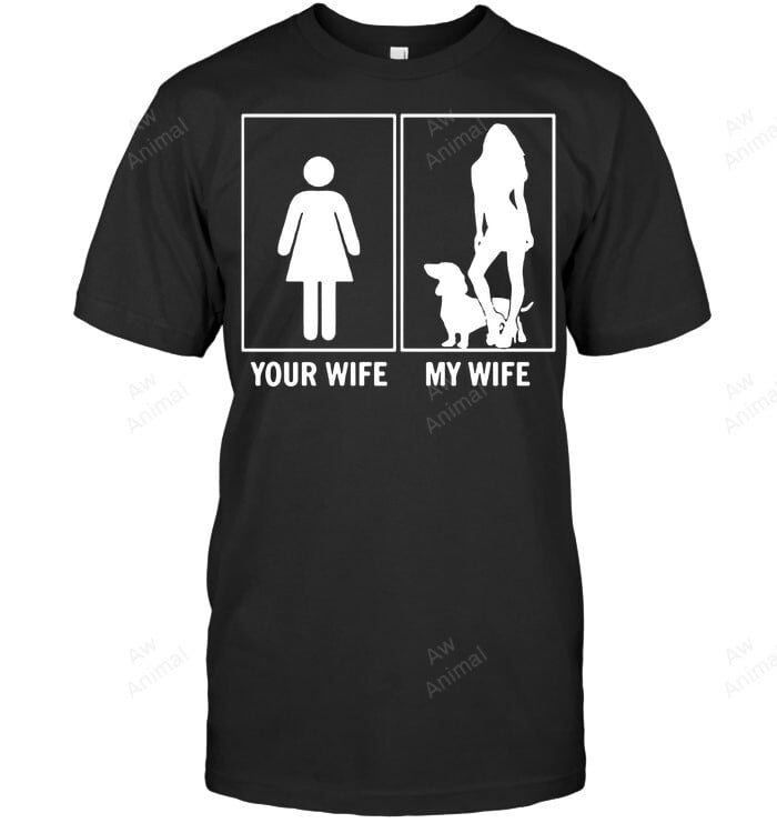 Your Wife My Wife Dacshund Men Sweatshirt Hoodie Long Sleeve T-Shirt