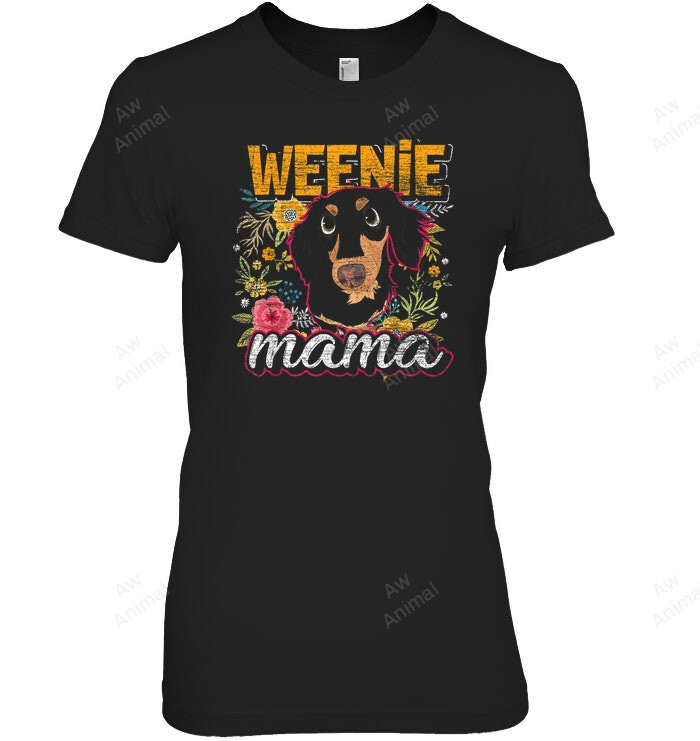 Dog Mom Girls Weenie Mama Flower Dachshund Women Sweatshirt Hoodie Long Sleeve T-Shirt