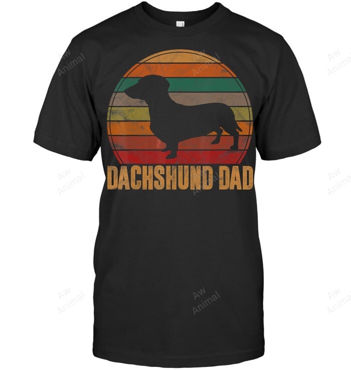 Retro Dachshund Dad Doxie Daddy Dog Owner Pet Father Men Sweatshirt Hoodie Long Sleeve T-Shirt