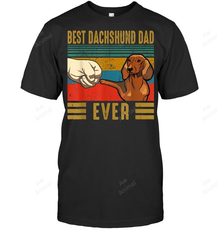 Best Dachshund Dad Ever Retro Vintage Dachshund Fathers Day 1 Men Sweatshirt Hoodie Long Sleeve T-Shirt