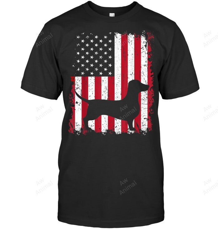 Dachshund 4th Of July Patriotic American Usa Flag Dog Sweatshirt Hoodie Long Sleeve Men Women T-Shirt