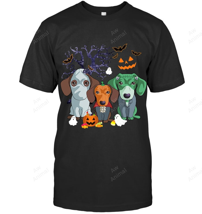 Halloween Dachshund Dog Witch Cute Dachshund Dog Lovers Sweatshirt Hoodie Long Sleeve Men Women T-Shirt