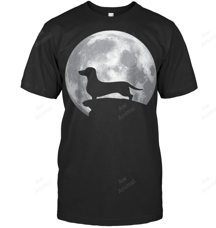 Dachshund Standing Front The Moon Halloween B07nv7sx89 Sweatshirt Hoodie Long Sleeve Men Women T-Shirt