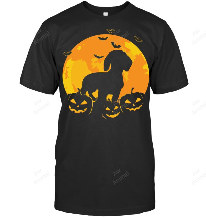 Dachshund Happy Halloween Sweatshirt Hoodie Long Sleeve Men Women T-Shirt