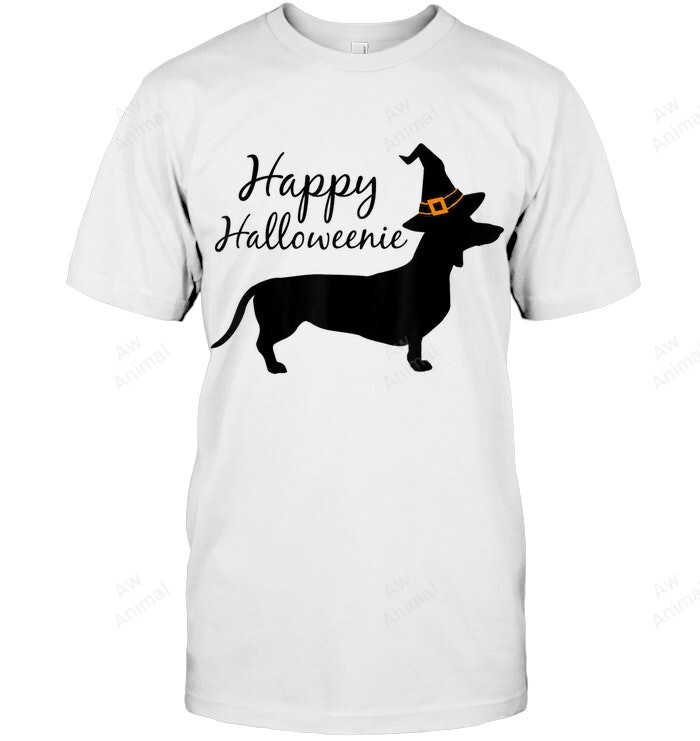 Happy Halloweenie Dachshund Wiener Dog Halloween Sweatshirt Hoodie Long Sleeve Men Women T-Shirt