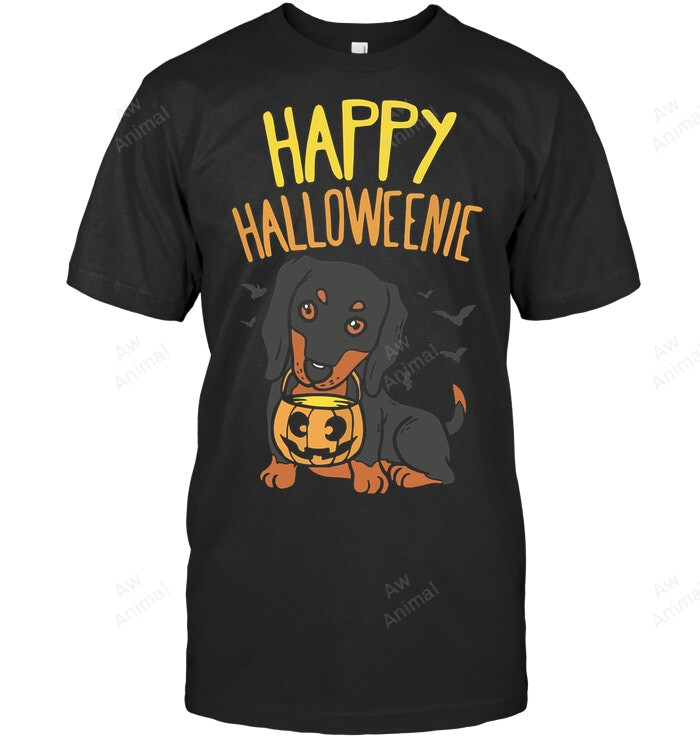 Happy Halloweenie Dachshund Sweatshirt Hoodie Long Sleeve Men Women T-Shirt