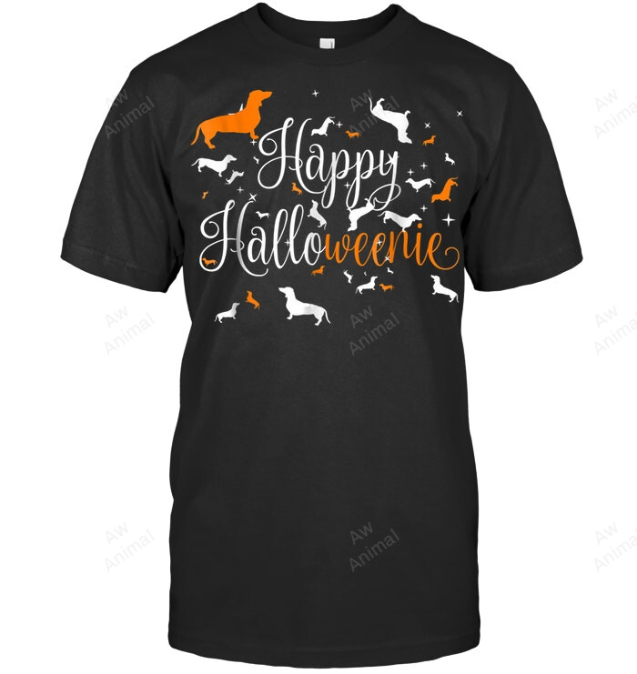 Happy Halloweenie Dachshund Sweatshirt Hoodie Long Sleeve Men Women T-Shirt