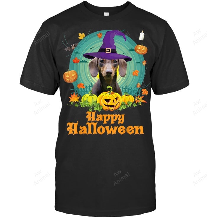 Happy Halloween Dachshund Sweatshirt Hoodie Long Sleeve Men Women T-Shirt